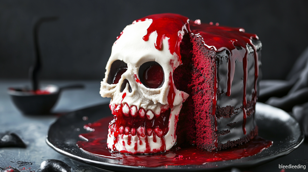bledding skull cake